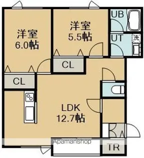 パレーシャルさくら通りA棟【2階】の間取り